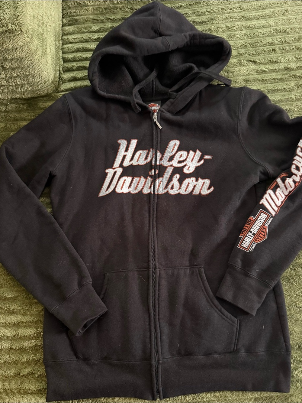 Women’s Small Harley Davidson Zip Up Hooded Sweatshirt Hoodie